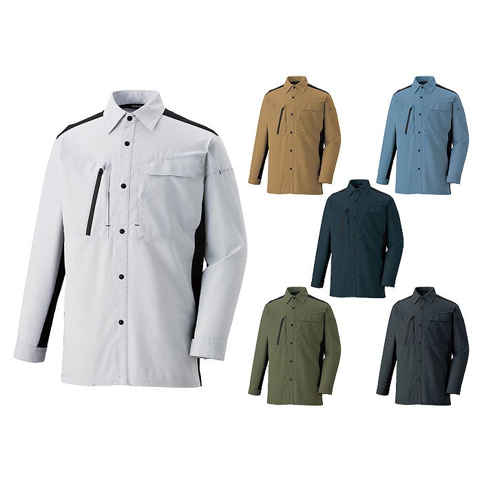 SPT12509 長袖シャツ SUN-S サンエス SPOTLIGHT 春夏 作業服 作業着 SS～6L ポリエステル95％・綿5％ レイピマジェットエアー