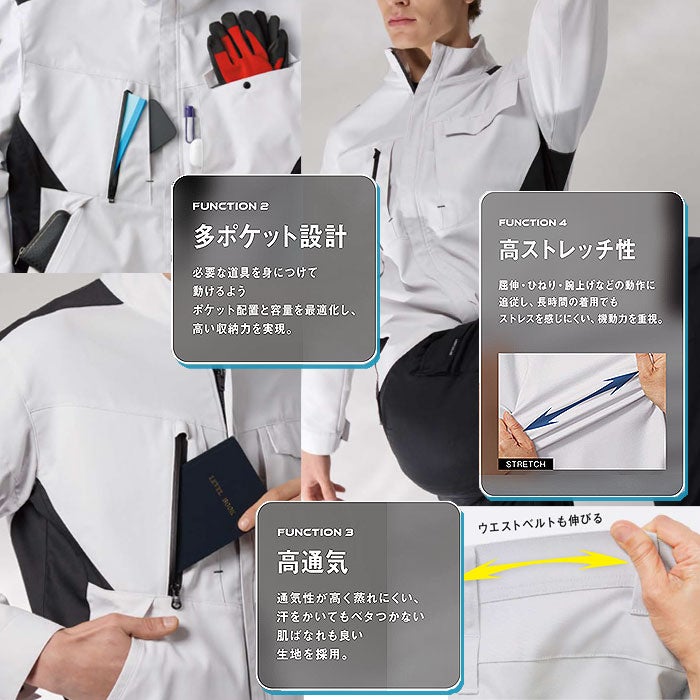 SPT12505 カーゴパンツ SUN-S サンエス SPOTLIGHT 春夏 作業服 作業着 3S～6L ポリエステル95％・綿5％ レイピマジェットエアー