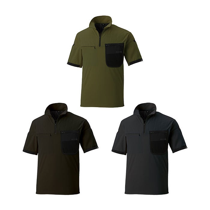 RE12510 ワークポロシャツ REACTOR SUN-S サンエス 春夏 作業服 S～5L ポリエステル91％・レーヨン7％・複合繊維2％ ソフト静電カノコ