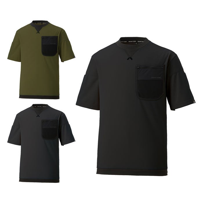 RE12512 ワークTシャツ REACTOR SUN-S サンエス 春夏 作業服 S～5L ポリエステル91％・レーヨン7％・複合繊維2％ ソフト静電カノコ