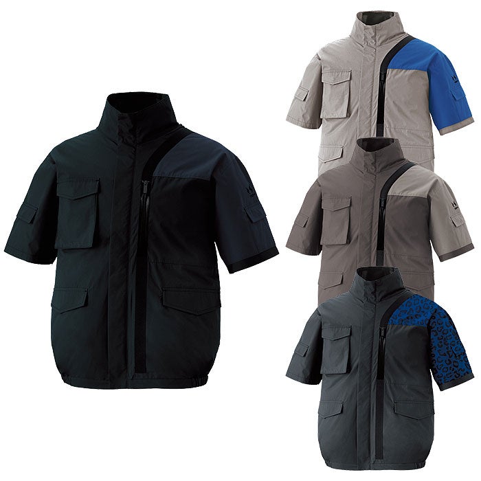 KF96010 チタン加工半袖ブルゾン サンエス SUN-S 空調風神服専用 春夏 作業服 作業着 S～5L ポリエステル100％