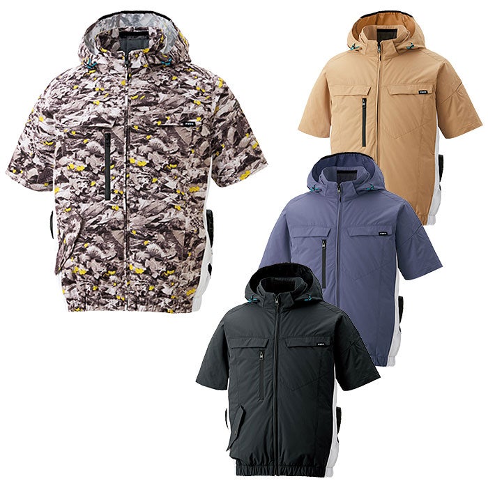 KF92630 半袖ブルゾン サンエス SUN-S 空調風神服専用 春夏 作業服 作業着 S～5L ポリエステル100％