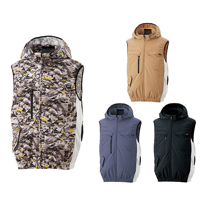 KF92632 ベスト サンエス SUN-S 空調風神服専用 春夏 作業服 作業着 S～5L ポリエステル100％