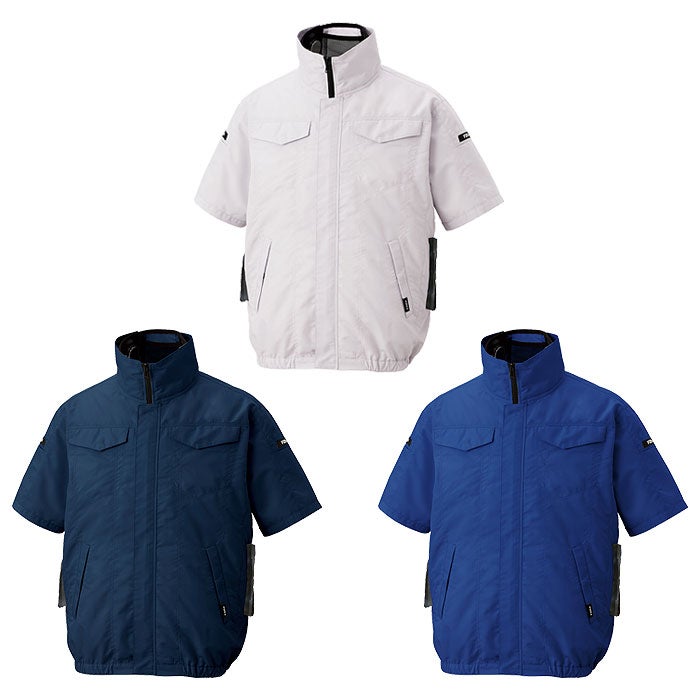 KF92620 半袖ブルゾン サンエス SUN-S 空調風神服専用 春夏 作業服 作業着 ファン付き作業服 ペルチェ S～5L ポリエステル65％・綿35％