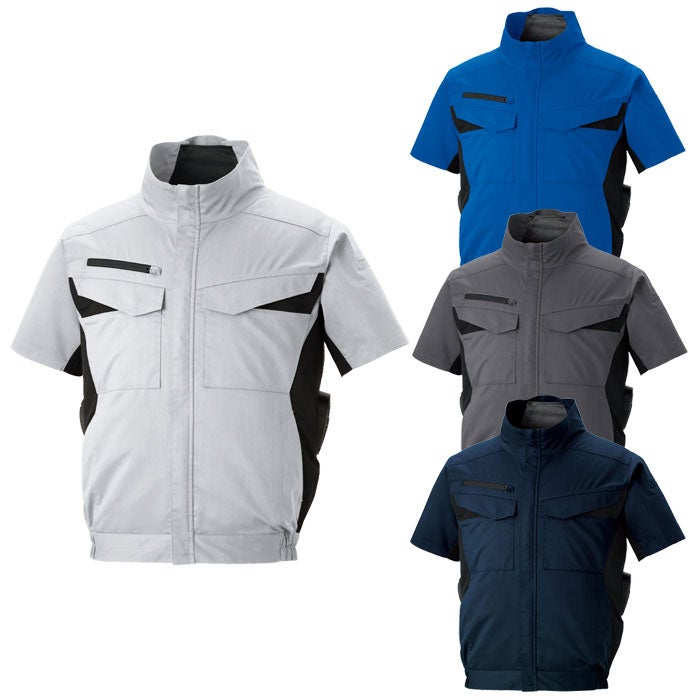 KF92650 エコ半袖ブルゾン サンエス SUN-S 空調風神服専用 春夏 作業服 作業着 ファン付き作業服 S～6L ポリエステル65％・綿35％