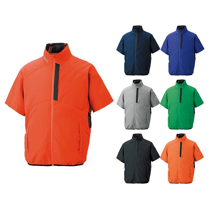 KF96030 チタン加工半袖ブルゾン サンエス SUN-S 空調風神服専用 春夏 作業服 作業着 ファン付き作業服 S～5L ポリエステル100％