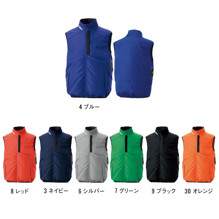 KF96032 チタン加工ベスト サンエス SUN-S 空調風神服専用 春夏 作業服 作業着 ファン付き作業服 S～5L ポリエステル100％