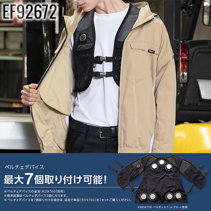 EF92672 フローズンベスト ペルチェデバイス3個搭載 SUN-S サンエス 春夏作業服 ペルチェ素子