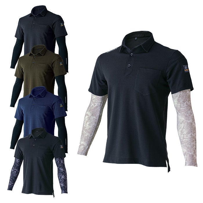 HY09 フェイクレイヤードドライポロシャツ EVENRIVER イーブンリバー 春夏 ニット ポロシャツ M～4L ポリエステル100％