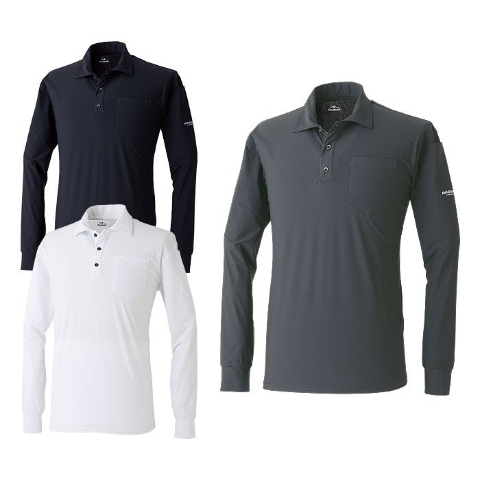 GRM06 クールマックス長袖ポロシャツ EVENRIVER イーブンリバー 春夏 ニット ポロシャツ M～3L ナイロン80％・ポリウレタン20％