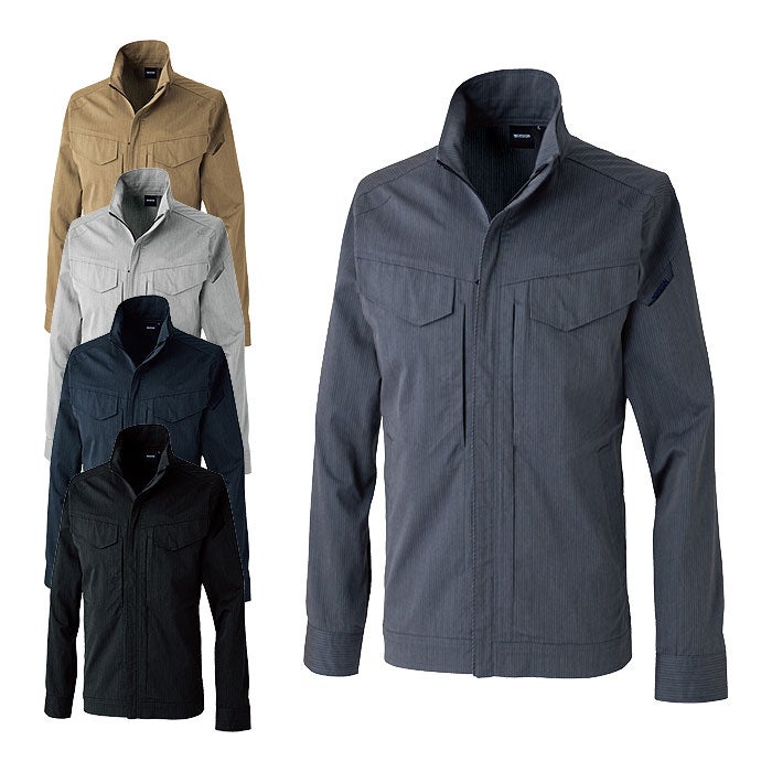 2206 TecRecycライトジャケット TSDESIGN TSデザイン 作業服 春夏 長袖ブルゾン 作業着 SS～6L ポリエステル80％・綿20％ TecRecycT/Cヘリンボーン