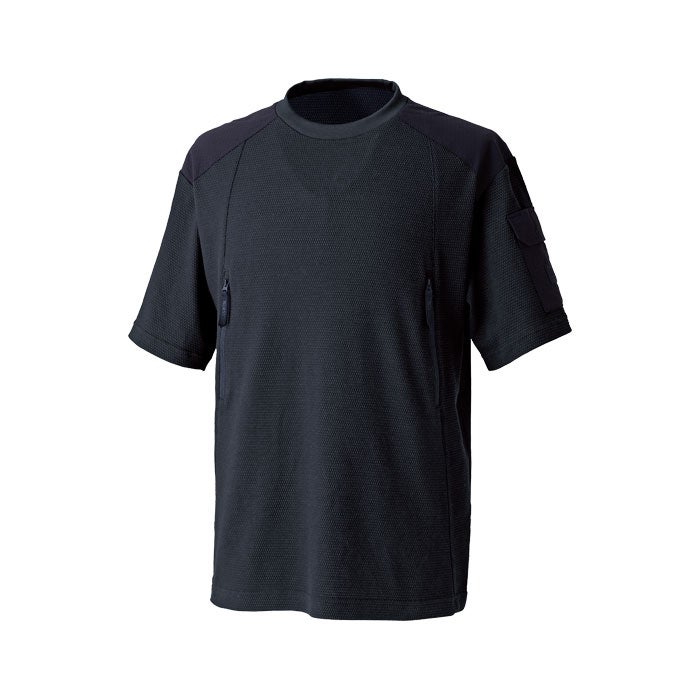 5545 スラントジップショートスリーブTシャツ TSDESIGN TSデザイン 作業服 春夏 半袖Tシャツ 作業着 S～3L ポリエステル60％・綿35％・ポリウレタン5％ グレインニット