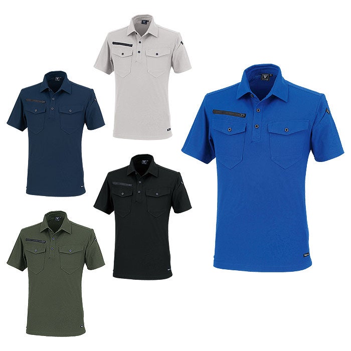 6300 半袖ポロシャツ XEBEC ジーベック 春夏 作業服 作業着 SS～6L ポリエステル100％ エコ制電鹿の子