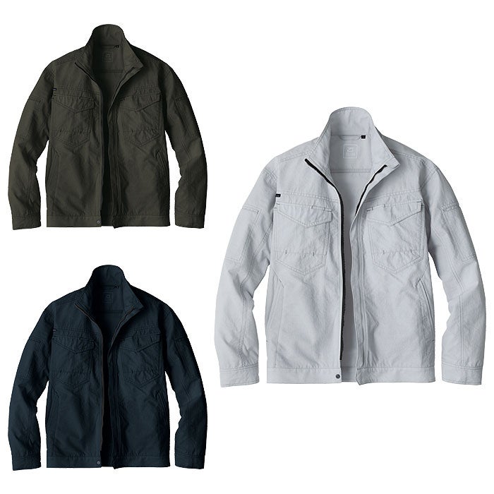 EBA6017 長袖ジャケット BIGBORN ビッグボーン 春夏 作業服 作業着 S～6L ポリエステル70％・綿30％ 東レシャミラン