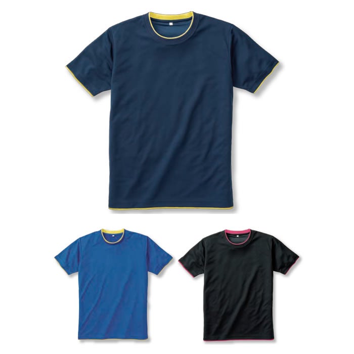 7367 接触冷感レイヤード半袖Tシャツ 胸ポケット無し 小倉屋 kokuraya POLOIZM 作業服 Tシャツ ニット 作業着 SS～6L ポリエステル100％ DRYメッシュ