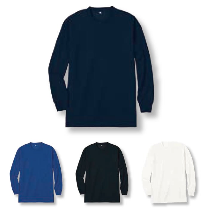 9017 DRY エコ長袖Tシャツ 胸ポケット無し 小倉屋 kokuraya POLOIZM 作業服 ポロシャツ ニット 作業着 SS～6L ポリエステル80％・綿20％ メッシュ