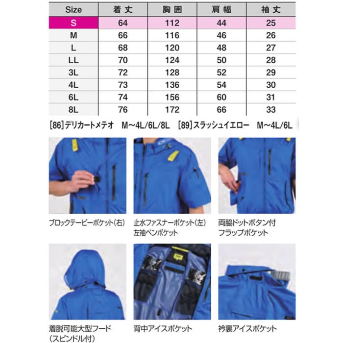 05651 S-AIR サイドファンフードショートジャケット SHINMEN シンメン 春夏 作業服 作業着 S～8L ポリエステル100％