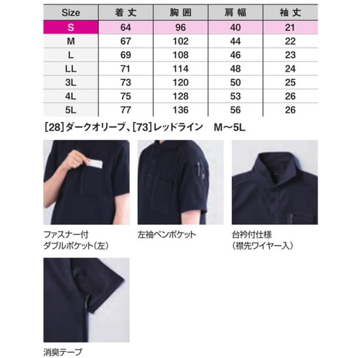 0261 タフメッシュワークポロシャツ SHINMEN シンメン SLASH 春夏 作業服 作業着 ストレッチ 吸汗速乾 UVカット 通気性 S～5L ポリエステル100％ ダブルフェイスメッシュ