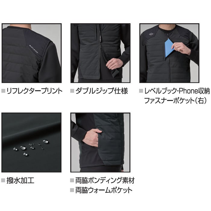 3274 サーモベスト ユニセックス BURTLE バートル 防寒着 防寒ウェア サーモクラフト電熱パッド対応 S～3XL ポリエステル100％ マイクロソフトシェル