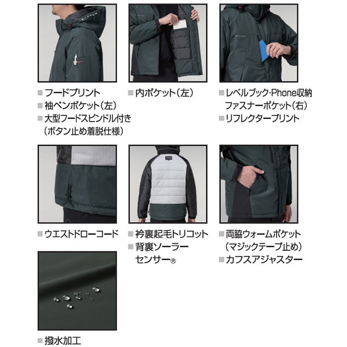 7430 防寒ジャケット ユニセックス BURTLE バートル 防寒着 防寒ウェア S～4XL ポリエステル100％ エコマイクロソフトシェル