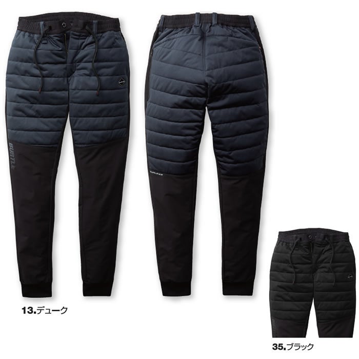 4124 ホットジョガーパンツ ユニセックス BURTLE バートル 防寒着 軽防寒着 M～XL ポリエステル100％ 4WAYストレッチダブルウィーブ