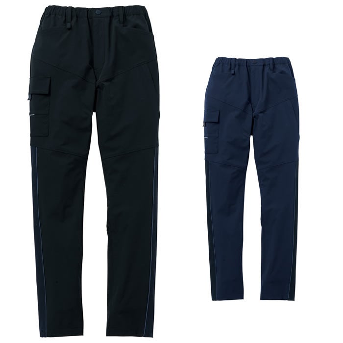 0642-08 カーゴパンツ ノータック 桑和 SOWA 秋冬 作業服 作業着 ストレッチ S～6L ナイロン90％・ポリウレタン10％ ジャガードクロス
