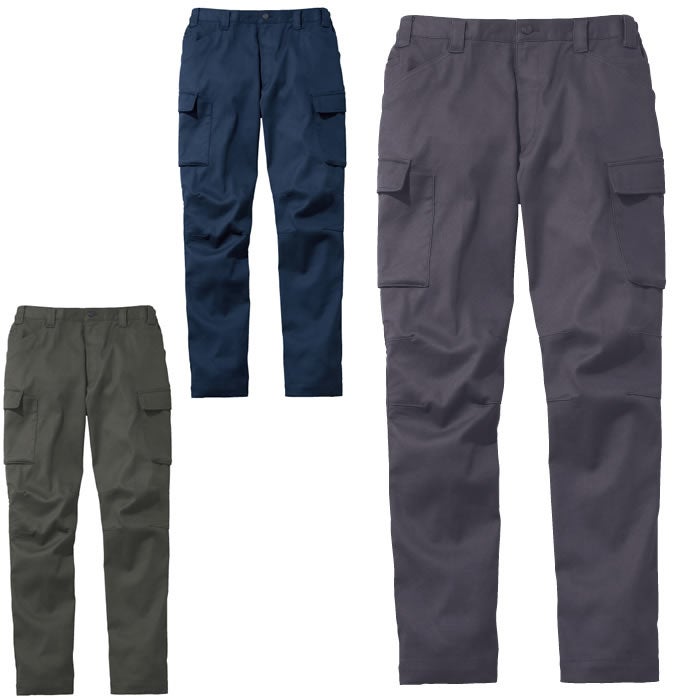 53602 ストレッチノータックカーゴパンツ 自重堂 JAWIN 秋冬 作業服 作業着 SS～5L 綿100％ ダブルフェイスストレッチツイル