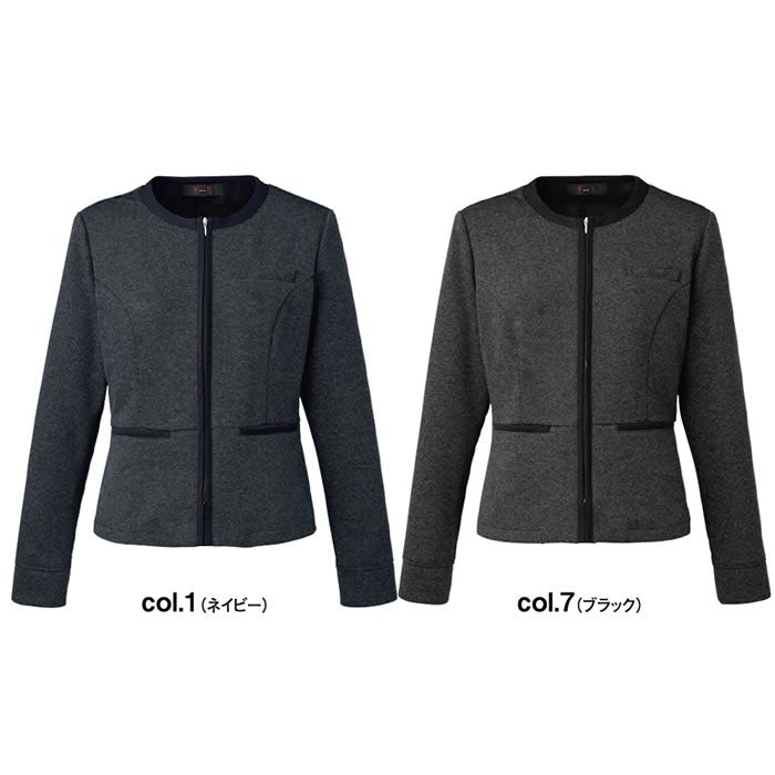 SA492J ジャケット 神馬本店 selectstage ストレッチ SDGs 事務服 制服 5号～19号 ポリエステル100％ メランジュニット