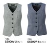 SS900V ベスト 神馬本店 selectstage ストレッチ 事務服 制服 5号～19号 ポリエステル100％ サマーツイードボーダー