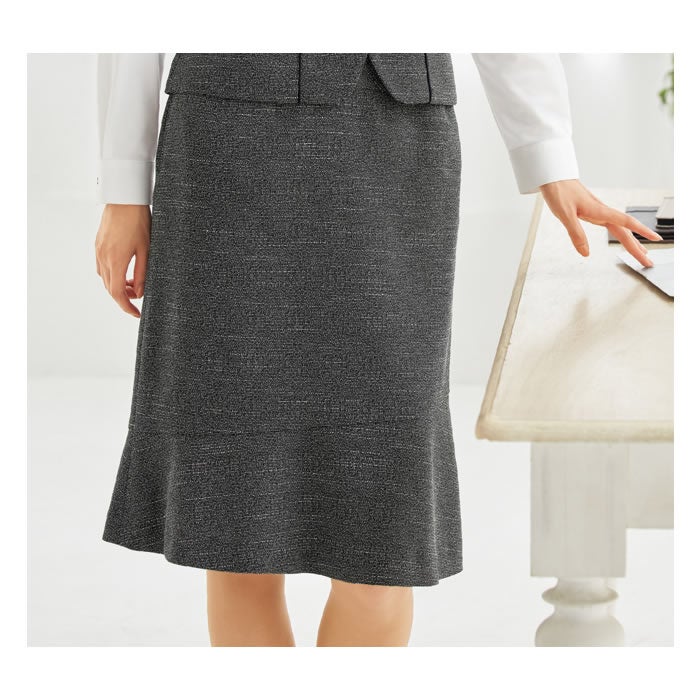 WN81S スカート 切り替えフレア 神馬本店 selectstage SDGs 事務服 制服 SS～5L ポリエステル95％・複合繊維5％ エコシックツイード
