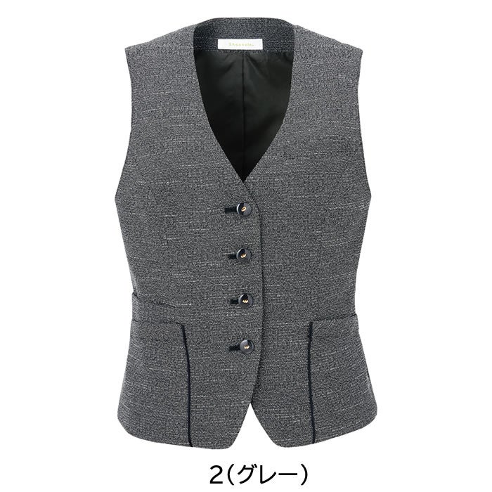 WN80V ベスト 神馬本店 selectstage 事務服 制服 5号～23号 ポリエステル95％・複合繊維5％ エコシックツイード