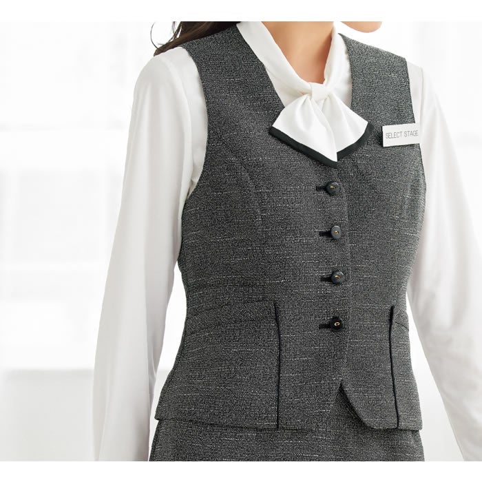 WN80V ベスト 神馬本店 selectstage 事務服 制服 5号～23号 ポリエステル95％・複合繊維5％ エコシックツイード