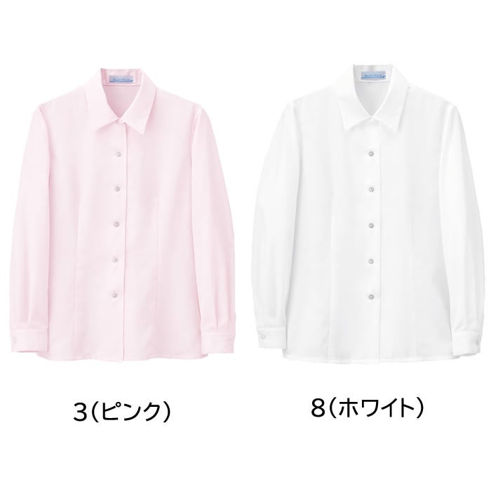 E2302 半袖タイプブラウス　神馬本店 selectstage 事務服・制服 5号～19号 ポリエステル65％・綿35％ ファインブロード